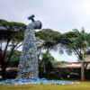 An art installation by Saype portraying plastic pollution.