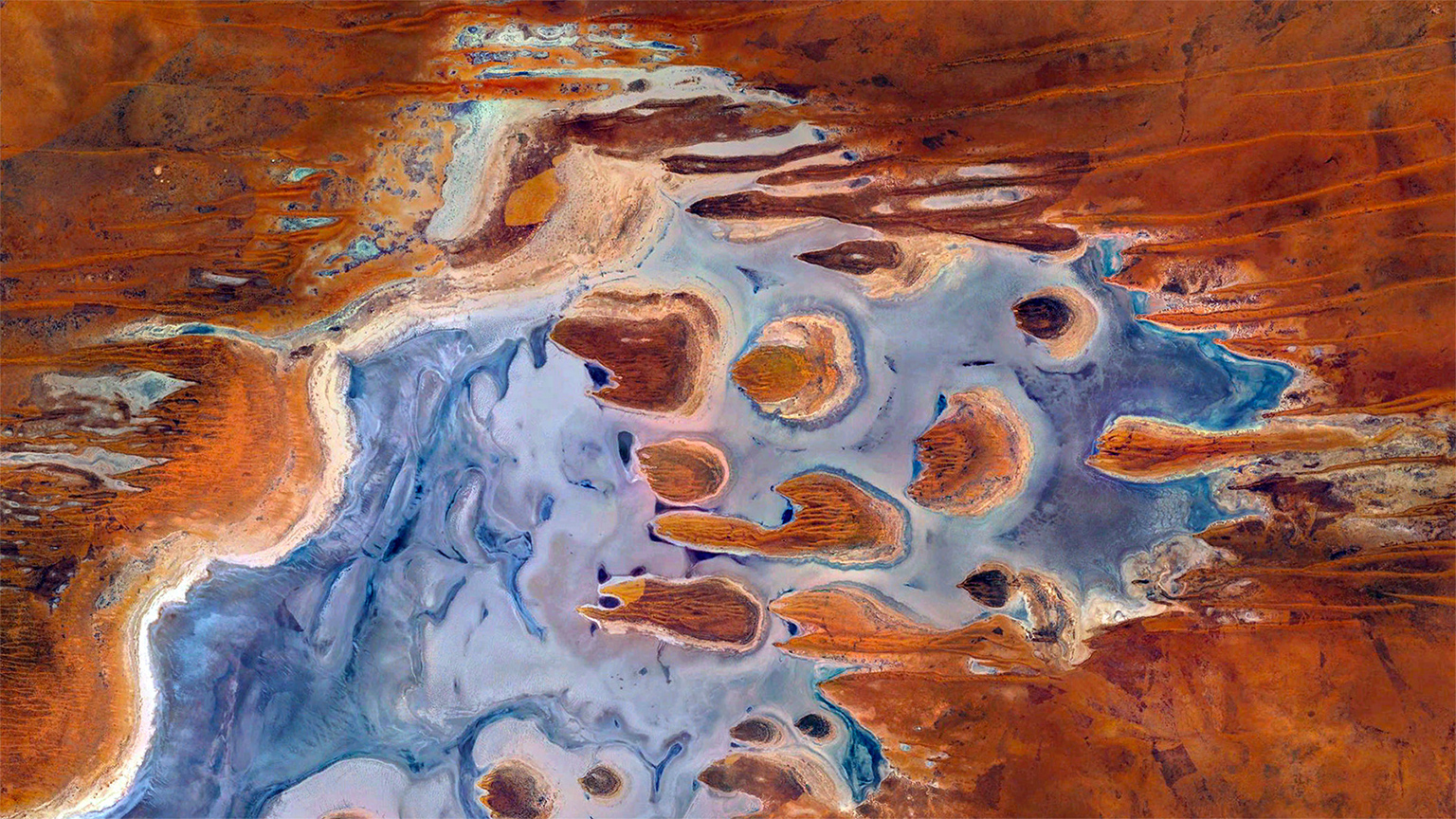 Satellite image of Lake MacKay in Australia.