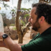 EarthRanger Director Jes Lefcourt testing EarthRanger Mobile in northern Kenya.