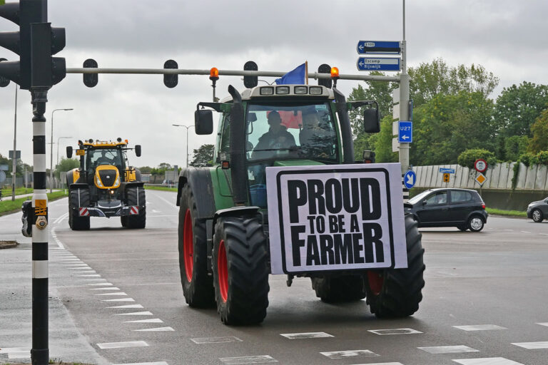 Protesting farmers on their way to the Hague in 2019.