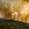 Fires burning in the Amazon on August 17 next to the borders of the Kaxarari Indigenous territory, in Labrea, Amazonas state. Felled forests are intentionally lit in the Amazon to clear land for cattle ranching. Photo by: Christian Braga / Greenpeace