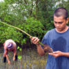 Community members restore coastal mangrove forests.