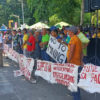 A rally on May 5 in front of the municipal hall.