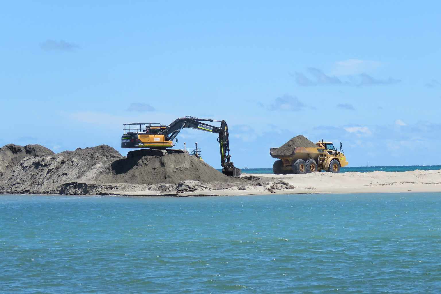 Sand mining at the Tern Island Nature Reserve, Safety Bay, Western Australia. Image