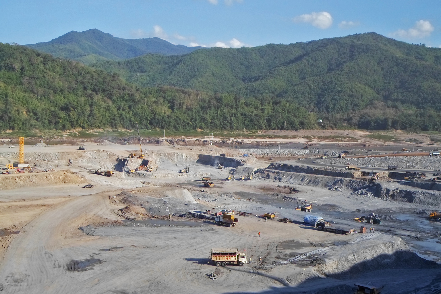 Xayaburi dam construction.